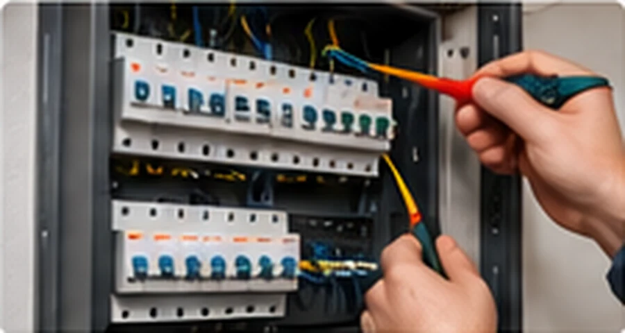 Monteur bij elektrische woninginstallatie